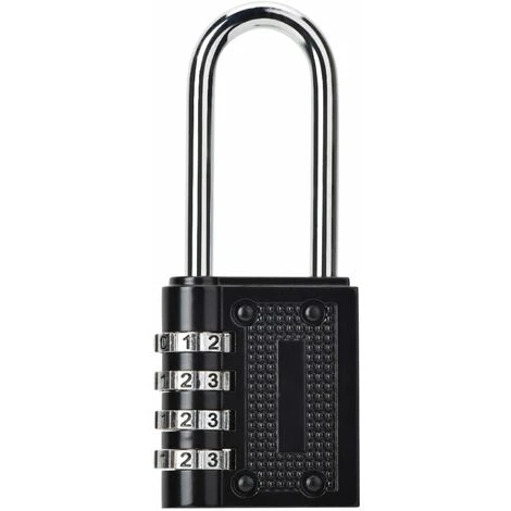 GDRHVFD Cadenas À Combinaison 4 Chiffres, Serrure Combinée, Code Casier Valise En Acier Imperméable Anti-Rouille À Longue Manille Idéal 1 GDRHVFD Cadenas À Combinaison 4 Chiffres, Serrure Combinée, Code Casier Valise En Acier Imperméable Anti-Rouille À Longue Manille Idéal