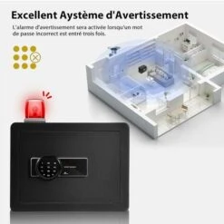COSTWAY Coffre-fort De Sécurité Électronique Avec Clavier Numérique, 2 Clés,Système D'Alarme,40 X 30 X 31 CM (L X L X H) -Promos Matériel Boutique 52966520 4