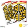 Planche 6 Stickers Triangle 100mm - Danger Champ Magnétique - 4242224
