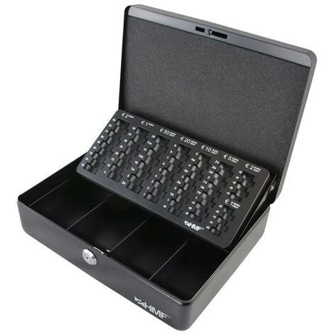 Hmf Geldkassette Mit Euro Münzzählbrett 30x24x9cm Schwarz 2 Hmf Geldkassette Mit Euro Münzzählbrett 30x24x9cm Schwarz – Image 2