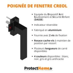 Poignée De Fenêtre Avec Sécurité Enfant Noir 39 Mm 7 Poignée De Fenêtre Avec Sécurité Enfant Noir 39 Mm -Promos Matériel Boutique 53818579 3