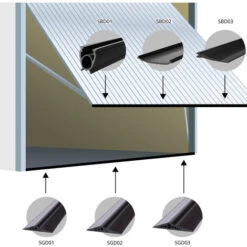 STEIGNER Joint D'Étanchéité Pour Porte De Garage Noir, 52x2 Mm, SBD03, 1,5 M -Promos Matériel Boutique 53865184 4