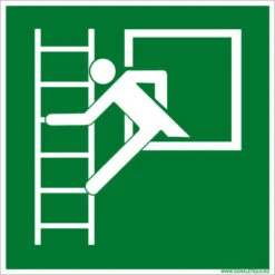 Panneau Fenêtre De Secours. Panneau Évacuation Et Sortie Secours. Autocollant Fenêtre De Secours, Panneau PVC Ou Alu - Adhésif - 125 X 125 Mm