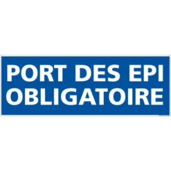 Panneau D'obligation Port Des EPI Obligatoire. Obligation Signalisation EPI. Autocollant, PVC, Alu - Adhésif - 210 X 75 Mm