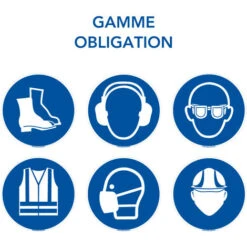 Panneau D'obligation Port Des EPI Obligatoire. Obligation Signalisation EPI. Autocollant, PVC, Alu - Adhésif - 210 X 75 Mm -Promos Matériel Boutique 54828495 3