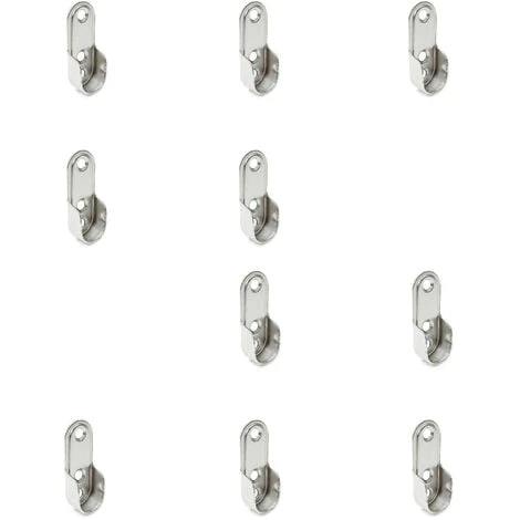 Emuca Lot De 10 Supports Emuca Pour Barre De Penderie Armoire En Acier Finition Nickelé 1 Emuca Lot De 10 Supports Emuca Pour Barre De Penderie Armoire En Acier Finition Nickelé