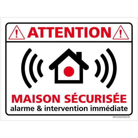 Autocollants Maison Sécurisée & Intervention Immédiate, Lot De 8 Autocollants Dissuasifs. Adhésifs Pour Sécuriser Sa Maison - Adhésif Blanc - 80 X 60 Mm 2 Autocollants Maison Sécurisée & Intervention Immédiate, Lot De 8 Autocollants Dissuasifs. Adhésifs Pour Sécuriser Sa Maison - Adhésif Blanc - 80 X 60 Mm – Image 2