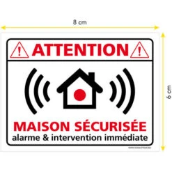 Autocollants Maison Sécurisée & Intervention Immédiate, Lot De 8 Autocollants Dissuasifs. Adhésifs Pour Sécuriser Sa Maison - Adhésif Blanc - 80 X 60 Mm 7 Autocollants Maison Sécurisée & Intervention Immédiate, Lot De 8 Autocollants Dissuasifs. Adhésifs Pour Sécuriser Sa Maison - Adhésif Blanc - 80 X 60 Mm -Promos Matériel Boutique 55070877 3