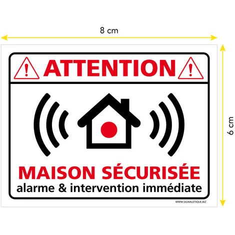 Autocollants Maison Sécurisée & Intervention Immédiate, Lot De 8 Autocollants Dissuasifs. Adhésifs Pour Sécuriser Sa Maison - Adhésif Blanc - 80 X 60 Mm 3 Autocollants Maison Sécurisée & Intervention Immédiate, Lot De 8 Autocollants Dissuasifs. Adhésifs Pour Sécuriser Sa Maison - Adhésif Blanc - 80 X 60 Mm – Image 3