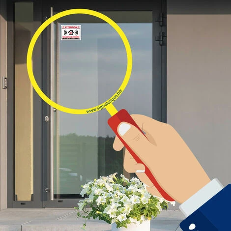 Autocollants Maison Sécurisée & Intervention Immédiate, Lot De 8 Autocollants Dissuasifs. Adhésifs Pour Sécuriser Sa Maison - Adhésif Blanc - 80 X 60 Mm 4 Autocollants Maison Sécurisée & Intervention Immédiate, Lot De 8 Autocollants Dissuasifs. Adhésifs Pour Sécuriser Sa Maison - Adhésif Blanc - 80 X 60 Mm – Image 4