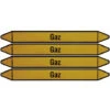 Plaque De 4 Autocollants Jaunes Gaz Pour Tuyauterie