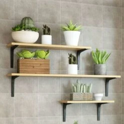 4pcs Triomphe Équerre Pour Étagère Murale Noire Support D’Étagère En Métal Équerre De Fixation Murale Equerre Murale En Forme De L Pour Meubles Décoration Connexion Avec Vis 150 X 125mm -Promos Matériel Boutique 55392591 5