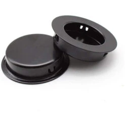 4 Pièces Poignée De Porte Coulissante Poignée Encastrable Ronde Pour Tiroirs Armoires - Noir -Promos Matériel Boutique 55495709 3