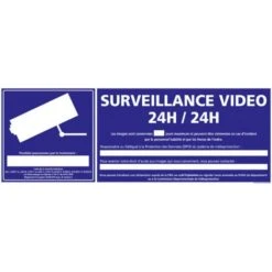 Panneau Information Surveillance Vidéo 24 H/24. G0325. Signalisation Information Sécurité. Autocollant, PVC Ou Alu - Adhésif - 210 X 75 Mm
