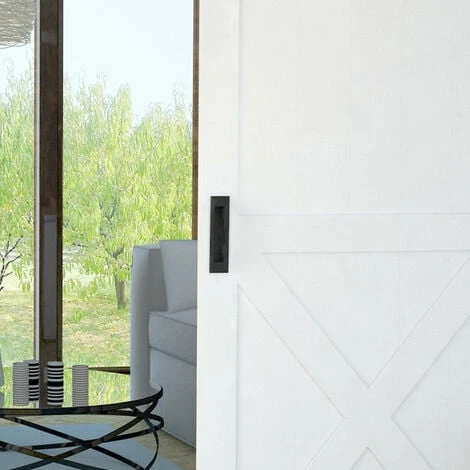 Poignée Rectangulaire Noire Type Barn Door 203 X 53 Mm 3 Poignée Rectangulaire Noire Type Barn Door 203 X 53 Mm – Image 3