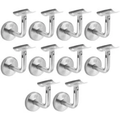 Randaco Support Main Courante 10 Pièces Inox 304 Pour Rampe Escalier Support Mural Rampe Bois Argent