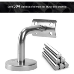 Randaco Support Main Courante 10 Pièces Inox 304 Pour Rampe Escalier Support Mural Rampe Bois Argent -Promos Matériel Boutique 56395233 5