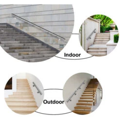 Randaco Main Courante En Acier Inoxydable Rampe D'escalier Support Mural Dispositif De Fixation Escaliers Acier Affiné 50cm -Promos Matériel Boutique 56395451 4