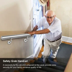 Randaco Main Courante En Acier Inoxydable Rampe D'escalier Support Mural Dispositif De Fixation Escaliers Acier Affiné 50cm -Promos Matériel Boutique 56395451 5