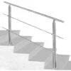 Randaco Rampe D'escalier Garde-corps De Porte Fenêtre Acier Inoxydable Main Courante Balustrade 80 Cm 2 Crossbars