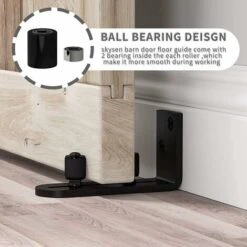 Guide Au Sol Portes Coulissantes De La Grange Montage Mural RéGlable Roulements à Billes à Guidage Noir -Promos Matériel Boutique 56411232 3