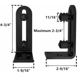 Guide Au Sol Portes Coulissantes De La Grange Montage Mural RéGlable Roulements à Billes à Guidage Noir -Promos Matériel Boutique 56411232 5