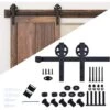 STOEX Quincaillerie Kit De Rail Roulettes Pour Porte Coulissante Hardware Ensemble Industriel Pour Simple Porte Suspendue En Bois Sliding Barn Door - 1.8M/6FT