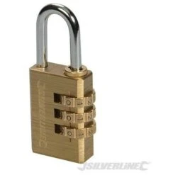 Silverline Cadenas En Laiton à Combinaison, 3 Chiffres, 3 Chiffres