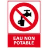 Panneau Eau Non Potable. Panneau Interdiction De Boire L'Eau. Autocollant Eau Non Potable, PVC Ou Aluminium - Adhésif - 75 X 105 Mm