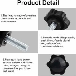 6-Pack M8x25mm Vis De Pouce, étoile En Plastique Moletées Bouton De Serrage à Vis Thumbscrew -Promos Matériel Boutique 57178470 4