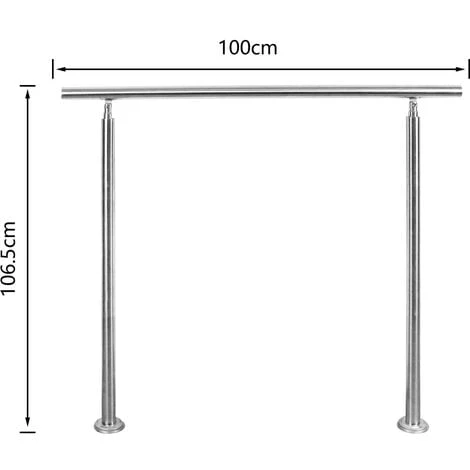 SWANEW Garde-corps De Porte Fenêtre Rampe D'escalier Acier Inoxydable Main Courante Balustrade 100 Cm 0 Crossbars 2 SWANEW Garde-corps De Porte Fenêtre Rampe D'escalier Acier Inoxydable Main Courante Balustrade 100 Cm 0 Crossbars – Image 2