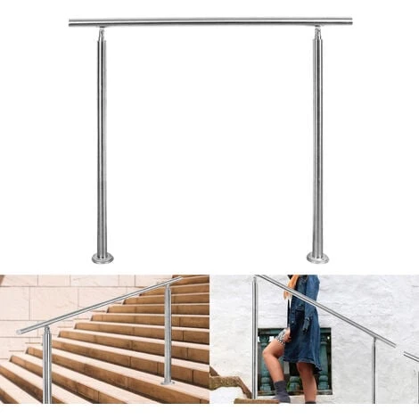 TolleTour Rampe D'escalier Acier Inoxydable Main Courante Balustrade Garde-corps Argenté 100 Cm 0 Crossbars 1 TolleTour Rampe D'escalier Acier Inoxydable Main Courante Balustrade Garde-corps Argenté 100 Cm 0 Crossbars