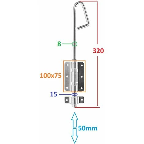 Verrou Baïonnette 320mm Universel Poignée Acier Portail Porte Jardin Loquet Levier Tige Blocage Butée Arrêt 2 Verrou Baïonnette 320mm Universel Poignée Acier Portail Porte Jardin Loquet Levier Tige Blocage Butée Arrêt – Image 2