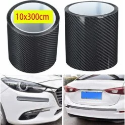 Autocollant Voiture Stickers Fibre De Carbone Film Adhésif Vinyle Auto à L'eau Sans Bulle Imperméable Moto Véhicule Noir (10CMx3M)LO-Ron -Promos Matériel Boutique 57746896 5