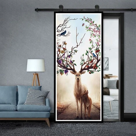 Ferrure De Porte Coulissante Système De Porte Coulissante Verre Coulissant / Porte En Bois 183CM - Noir 5 Ferrure De Porte Coulissante Système De Porte Coulissante Verre Coulissant / Porte En Bois 183CM - Noir – Image 5