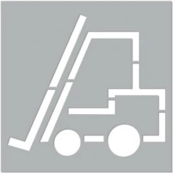 Pochoir Chariot Élévateur (W0117). Marquage Au Sol Engins De Manutention. Taille Au Choix. PVC Expansé 5mm - 300 X 300 Mm