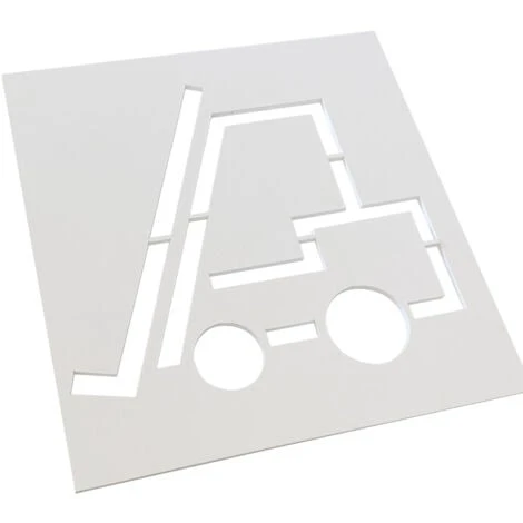Pochoir Chariot Élévateur (W0117). Marquage Au Sol Engins De Manutention. Taille Au Choix. PVC Expansé 5mm - 300 X 300 Mm 2 Pochoir Chariot Élévateur (W0117). Marquage Au Sol Engins De Manutention. Taille Au Choix. PVC Expansé 5mm - 300 X 300 Mm – Image 2