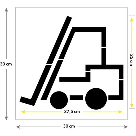 Pochoir Chariot Élévateur (W0117). Marquage Au Sol Engins De Manutention. Taille Au Choix. PVC Expansé 5mm - 300 X 300 Mm 4 Pochoir Chariot Élévateur (W0117). Marquage Au Sol Engins De Manutention. Taille Au Choix. PVC Expansé 5mm - 300 X 300 Mm – Image 4