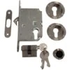 Serrure à Galandage "KLOSE Besser" Avec Cylindre Et ACCESSOIRES - Couleur Inox