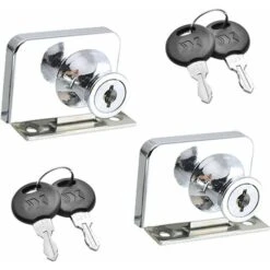 Lot De 2 Verrous De Porte En Verre En Alliage De Zinc Pour Porte De Placard En Verre Avec Clé à Double Ouverture Pour Porte En Verre De 5 à 8 Mm D'épaisseur (argent)