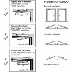 Ferme-porte A Fermeture Automatique Anti-incendie Tampon Hydraulique Ferme-porte Domestiques Taille 180 Degrés Fermée -Promos Matériel Boutique 58278935 3