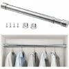 SL.GT Barre De Penderie Extensible En Acier Inoxydable 33cm à 51cm Tringle à Rideaux Télescopique Ajustable Tube De Penderie Extensible Anticorrosion