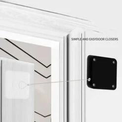 4 Pièces Ferme Porte Automatique, Ferme-portes Automatique à Capteur Avec Capteur Avec Cordon De Serrage -Promos Matériel Boutique 58348610 3