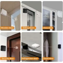 4 Pièces Ferme Porte Automatique, Ferme-portes Automatique à Capteur Avec Capteur Avec Cordon De Serrage -Promos Matériel Boutique 58348610 5