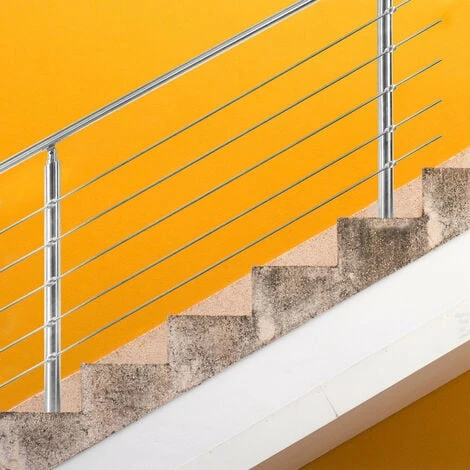 VINGO Rampe D'escalier Acier Inoxydable Main Courante Balustrade Garde-corps Argenté 80 Cm 5 Crossbars 1 VINGO Rampe D'escalier Acier Inoxydable Main Courante Balustrade Garde-corps Argenté 80 Cm 5 Crossbars