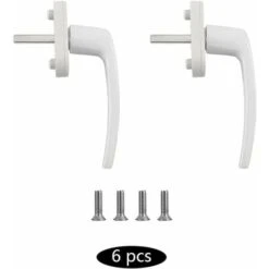 Poignées De Fenêtre Poignée De Fenêtre En Alliage D'aluminium 2 Pièces Poignée En Aluminium Massif Poignée De Porte En Aluminium Blanc Compatible Avec Les Fenêtres Communes Et Les Portes De Balcon -Promos Matériel Boutique 58574013 3