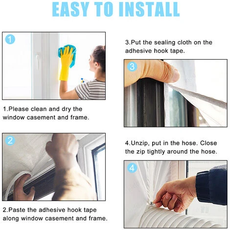 Randaco 400CM Etanchéité Des Fenêtres Pour Climatiseur Mobile Et Sèche-Linge - Fonctionne Avec Toutes Les Unités De Climatisation Mobiles 3 Randaco 400CM Etanchéité Des Fenêtres Pour Climatiseur Mobile Et Sèche-Linge - Fonctionne Avec Toutes Les Unités De Climatisation Mobiles – Image 3