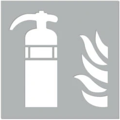Pochoir Extincteur (W0203). Marquage Au Sol Extincteur. Taille Au Choix. PVC Expansé 5mm. Signalisation Incendie - 300 X 300 Mm