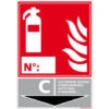 Panneau Extincteur Pour Classe De Feu. Panneau Spécifique à La Sûreté Et La Sécurité Incendie. Panneau PVC Extincteur 0,5 Mm, Format 105 X 150 Mm - Classe C