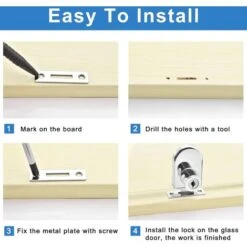 Lot De 2 Verrous En Alliage De Zinc Pour Porte De Placard En Verre Ou Vitrine De 5 à 8 Mm -Promos Matériel Boutique 59145820 5